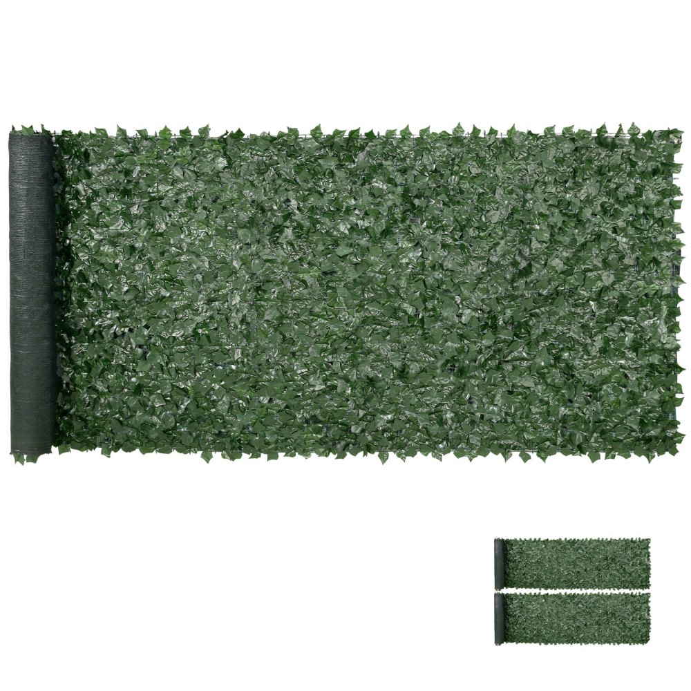 VEVOR Ivy Privacy Fence, 59 x 158in Artificial Green Wall Screen, Greenery Ivy Fence w/ Mesh Cloth Backing and Strengthened Joint, Faux Hedges Vine Leaf Decoration for Outdoor Garden, Yard, Balcony