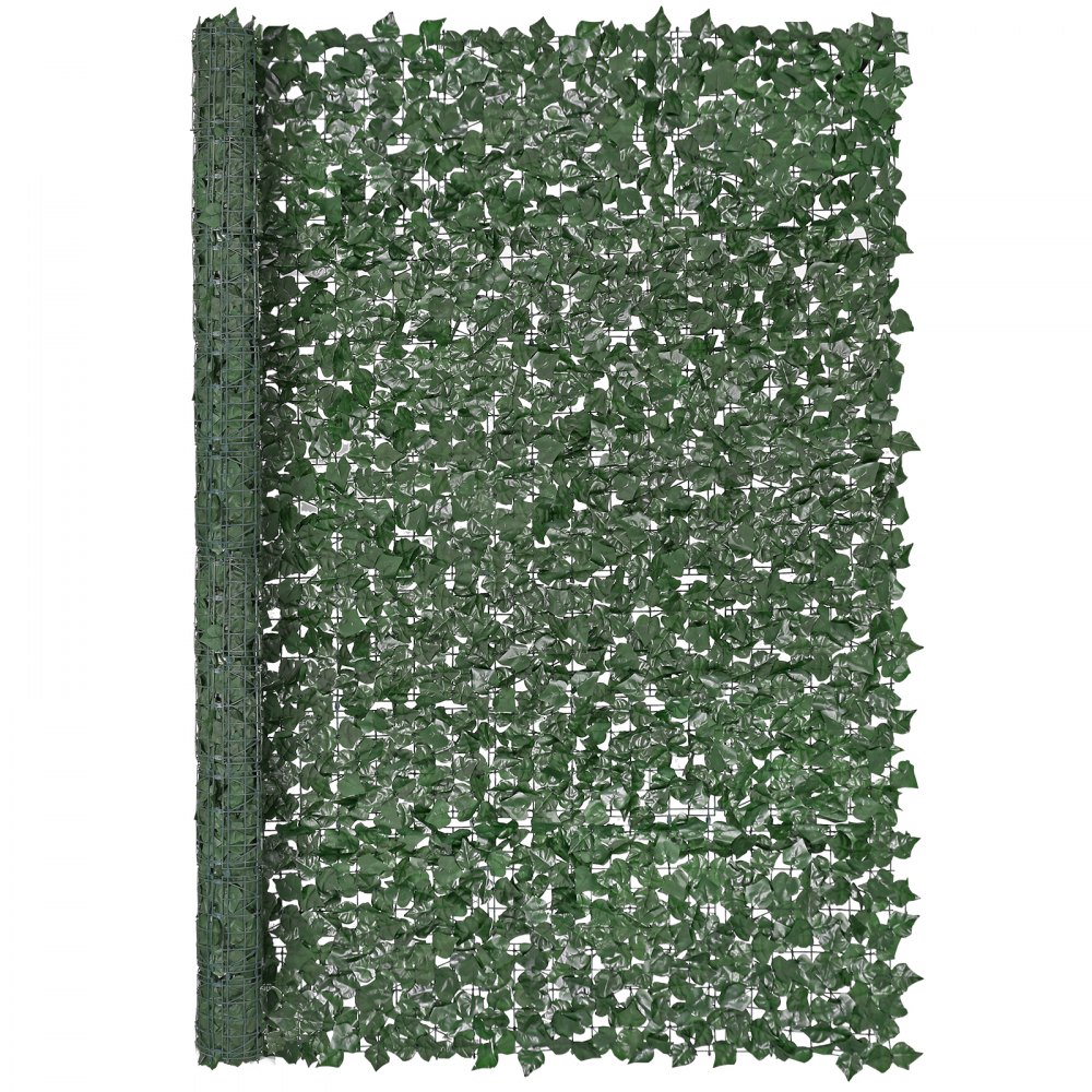 VEVOR Ivy Privacy Fence, 2440 x 1830 mm Artificiell grön väggskärm, gröny Ivy staket med förstärkt fog, Faux häckar Vinbladsdekoration för utomhusträdgård, gård, balkong, uteplatsdekor