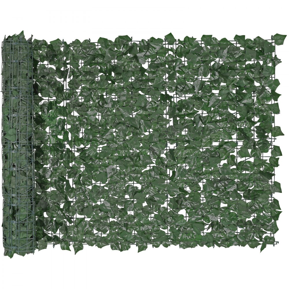 VEVOR Ivy Personverngjerde, 1 x 2,5 m kunstig grønn veggskjerm, Greenery Ivy-gjerde med forsterket fuge, Faux-hekker Vinbladdekorasjon for utendørs hage, hage, balkong, terrassedekor