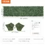 VEVOR Ivy Privacy Fence, 1 x 4m Artificial Green Wall Screen, Greenery Ivy Fence with Mesh Cloth Backing and Strengthened Joint, Faux Hedges Vine Leaf Decoration for Outdoor Garden, Yard, Balcony