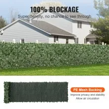 VEVOR Ivy Privacy Fence, 1 x 5m Artificial Green Wall Screen, Greenery Ivy Fence with Mesh Cloth Backing and Strengthened Joint, Faux Hedges Vine Leaf Decoration for Outdoor Garden, Yard, Balcony