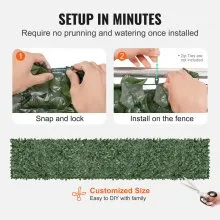 VEVOR Ivy Privacy Fence, 1 x 5m Artificial Green Wall Screen, Greenery Ivy Fence with Mesh Cloth Backing and Strengthened Joint, Faux Hedges Vine Leaf Decoration for Outdoor Garden, Yard, Balcony