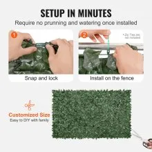VEVOR Ivy Privacy Fence, 1.5 x 2.5m Artificial Green Wall Screen, Greenery Ivy Fence with Mesh Cloth Backing and Strengthened Joint, Faux Hedges Vine Leaf Decoration for Outdoor Garden, Yard, Balcony