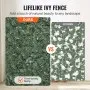 VEVOR Ivy Privacy Fence, 1500 x 2490 mm Artificial Green Wall Screen, Greenery Ivy Fence with Strengthened Joint, Faux Hedges Vine Leaf Decoration for Outdoor Garden, Yard, Patio Decor