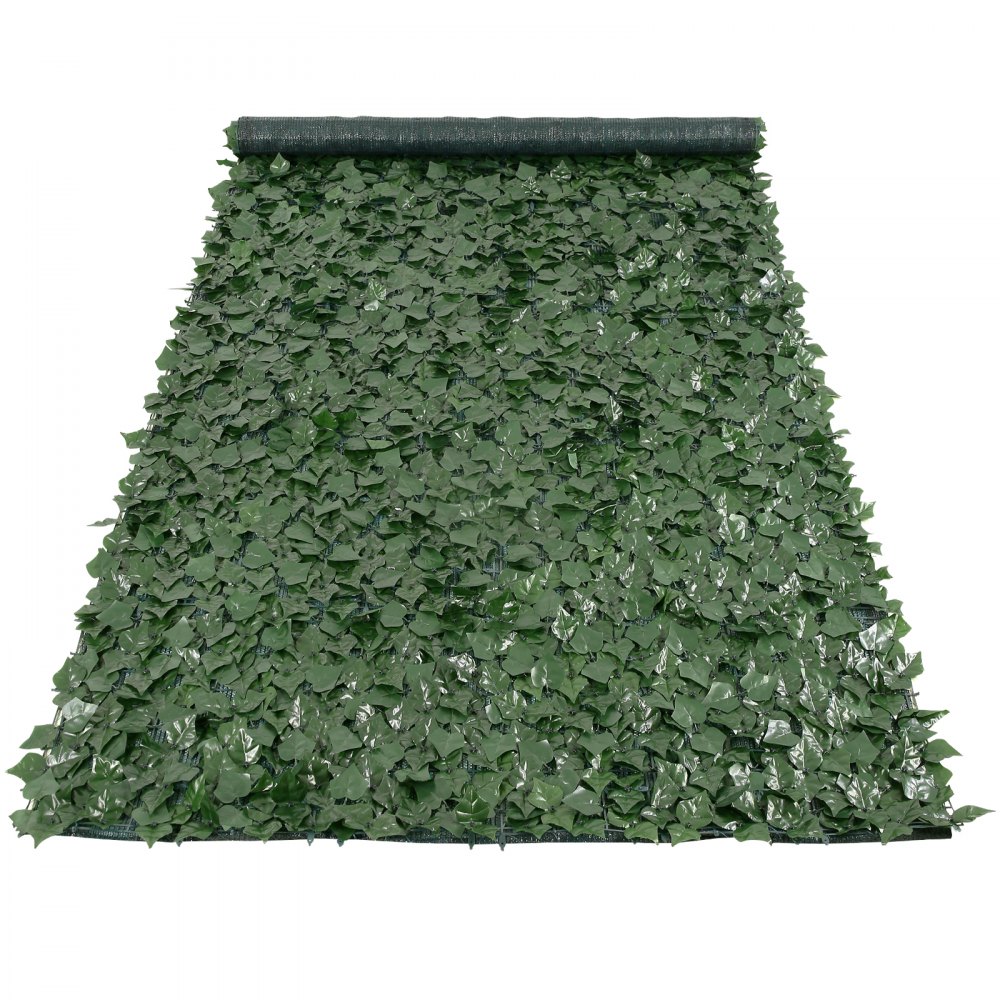 VEVOR Ivy Privacy Fence, 1.5 x 4m Artificial Green Wall Screen, Greenery Ivy Fence w/ Mesh Cloth Backing and Strengthened Joint, Faux Hedges Vine Leaf Decoration for Outdoor Garden, Yard, Balcony
