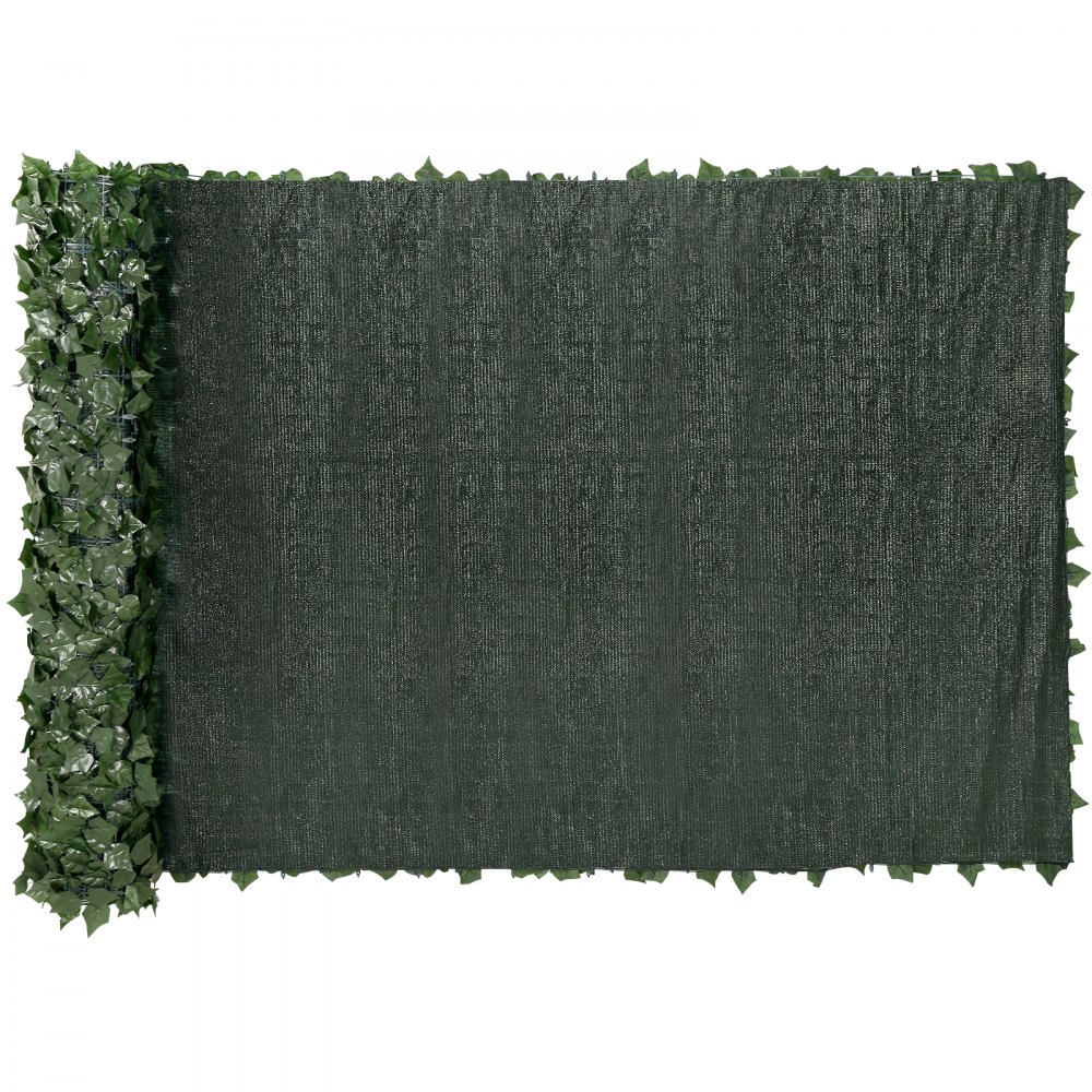 VEVOR Ivy Privacy Fence, 1.5 x 4m Artificial Green Wall Screen, Greenery Ivy Fence w/ Mesh Cloth Backing and Strengthened Joint, Faux Hedges Vine Leaf Decoration for Outdoor Garden, Yard, Balcony