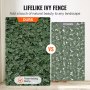 VEVOR Ivy Privacy Fence, 1.5 x 4m Artificial Green Wall Screen, Greenery Ivy Fence w/ Mesh Cloth Backing and Strengthened Joint, Faux Hedges Vine Leaf Decoration for Outdoor Garden, Yard, Balcony