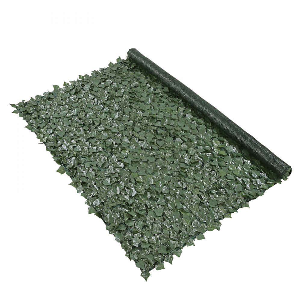 VEVOR Ivy Privacy Fence, 1.83 x 2.44m Artificial Green Wall Screen, Greenery Ivy Fence with Mesh Cloth Backing and Strengthened Joint, Faux Hedges Vine Leaf Decoration for Outdoor Garden, Yard