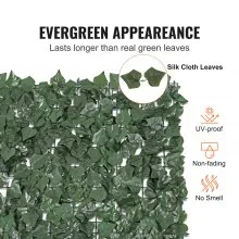 VEVOR Ivy Privacy Fence, 2440 x 1830 mm Artificial Green Wall Screen, Greenery Ivy Fence with Strengthened Joint, Faux Hedges Vine Leaf Decoration for Outdoor Garden, Yard, Balcony, Patio Decor