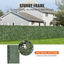 VEVOR Ivy Privacy Fence, 2440 x 1830 mm Artificial Green Wall Screen, Greenery Ivy Fence with Strengthened Joint, Faux Hedges Vine Leaf Decoration for Outdoor Garden, Yard, Balcony, Patio Decor
