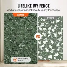 VEVOR Ivy Privacy Fence, 2440 x 1830 mm Artificial Green Wall Screen, Greenery Ivy Fence with Strengthened Joint, Faux Hedges Vine Leaf Decoration for Outdoor Garden, Yard, Balcony, Patio Decor