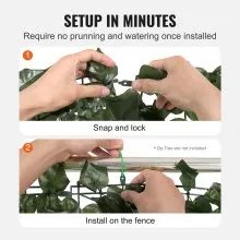VEVOR Ivy Privacy Fence, 2440 x 1830 mm Artificial Green Wall Screen, Greenery Ivy Fence with Strengthened Joint, Faux Hedges Vine Leaf Decoration for Outdoor Garden, Yard, Balcony, Patio Decor