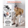 VEVOR Bedside Commode Chair, 500 lbs Capacity, 4-in-1 Portable Toilet and Raised Toilet Seat with Padded Seat & Armrest, Detachable 5L Bucket, Adjustable Height & Width Adult Potty Chair for Seniors