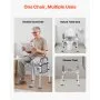 VEVOR Bedside Commode Chair, 500 lbs Capacity, 4-in-1 Portable Toilet and Raised Toilet Seat with Padded Seat & Armrest, Detachable 5L Bucket, Adjustable Height & Width Adult Potty Chair for Seniors