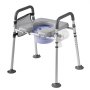 VEVOR Bedside Commode Chair, 227 kg Capacity, 4-in-1 Portable Toilet and Raised Toilet Seat with Padded Seat & Armrest, Detachable 5L Bucket, Adjustable Height & Width Adult Potty Chair for Seniors