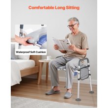 Bedside Commode Chair 4-in-1 Raised Toilet Seat Adjustable Height 500 lbs