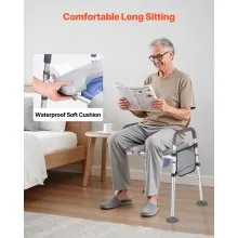 VEVOR Bedside Commode Chair 4-in-1 Raised Toilet Seat Adjustable Height 500 lbs