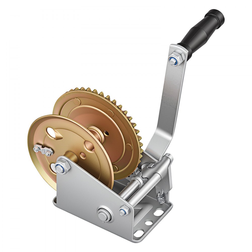 VEVOR Boat Winch, 726 kg Hand Winch, Heavy Duty Manual Rope Crank, Portable Two-Way Ratchet, 4: 1 Gear Ratio, Easy Installation Gear for Boat Trailer ATV Towing