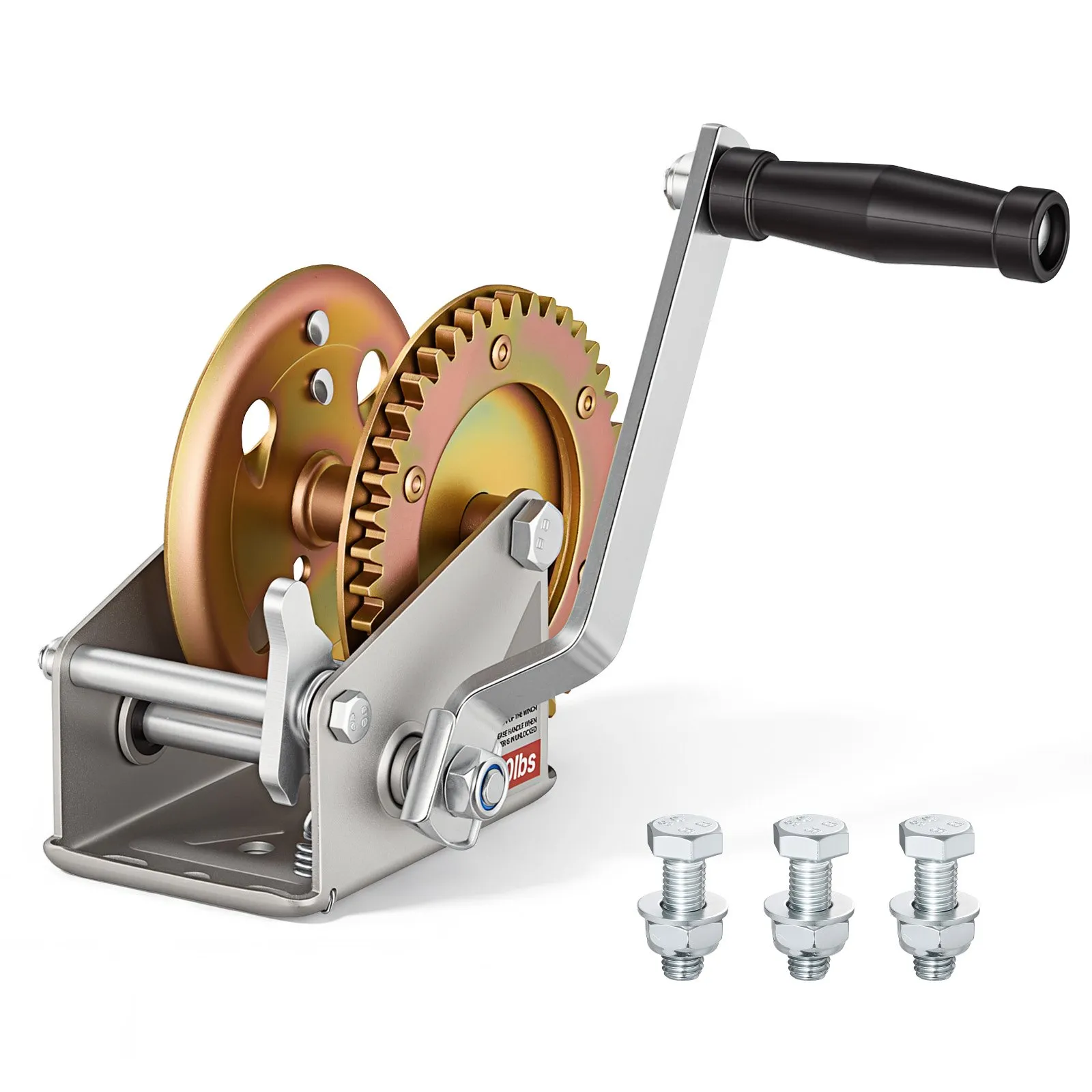 VEVOR Boat Winch, 726 kg Hand Winch, Heavy Duty Manual Rope Crank, Portable Two-Way Ratchet, 4: 1 Gear Ratio, Easy Installation Gear for Boat Trailer ATV Towing