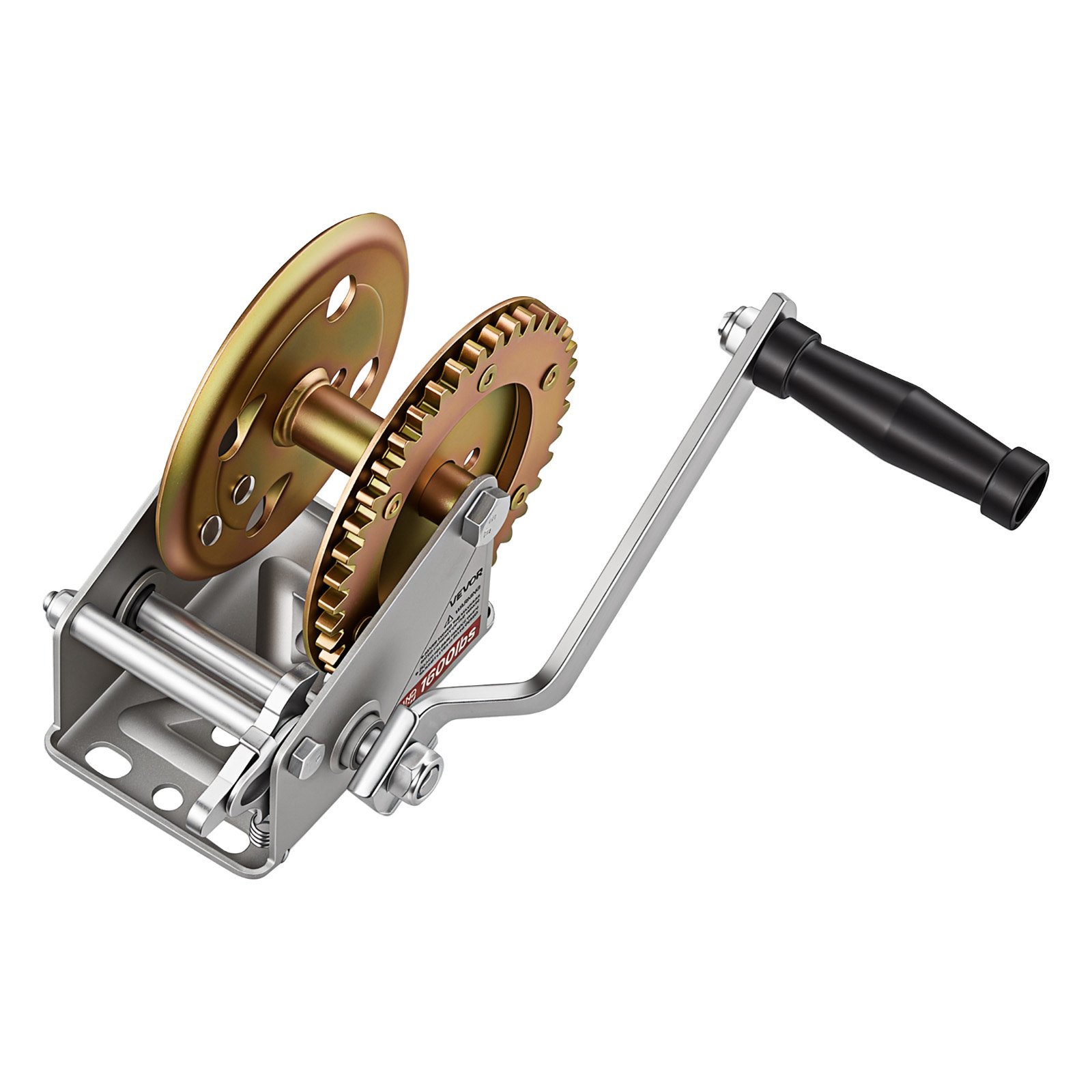 VEVOR Boat Winch, 726 kg Hand Winch, Heavy Duty Manual Rope Crank, Portable Two-Way Ratchet, 4: 1 Gear Ratio, Easy Installation Gear for Boat Trailer ATV Towing