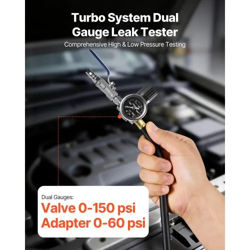 Turbo Boost Leak Tester Shop Kit – Fits 4, 5, 5.5, 6 Inch – Heavy Duty Truck