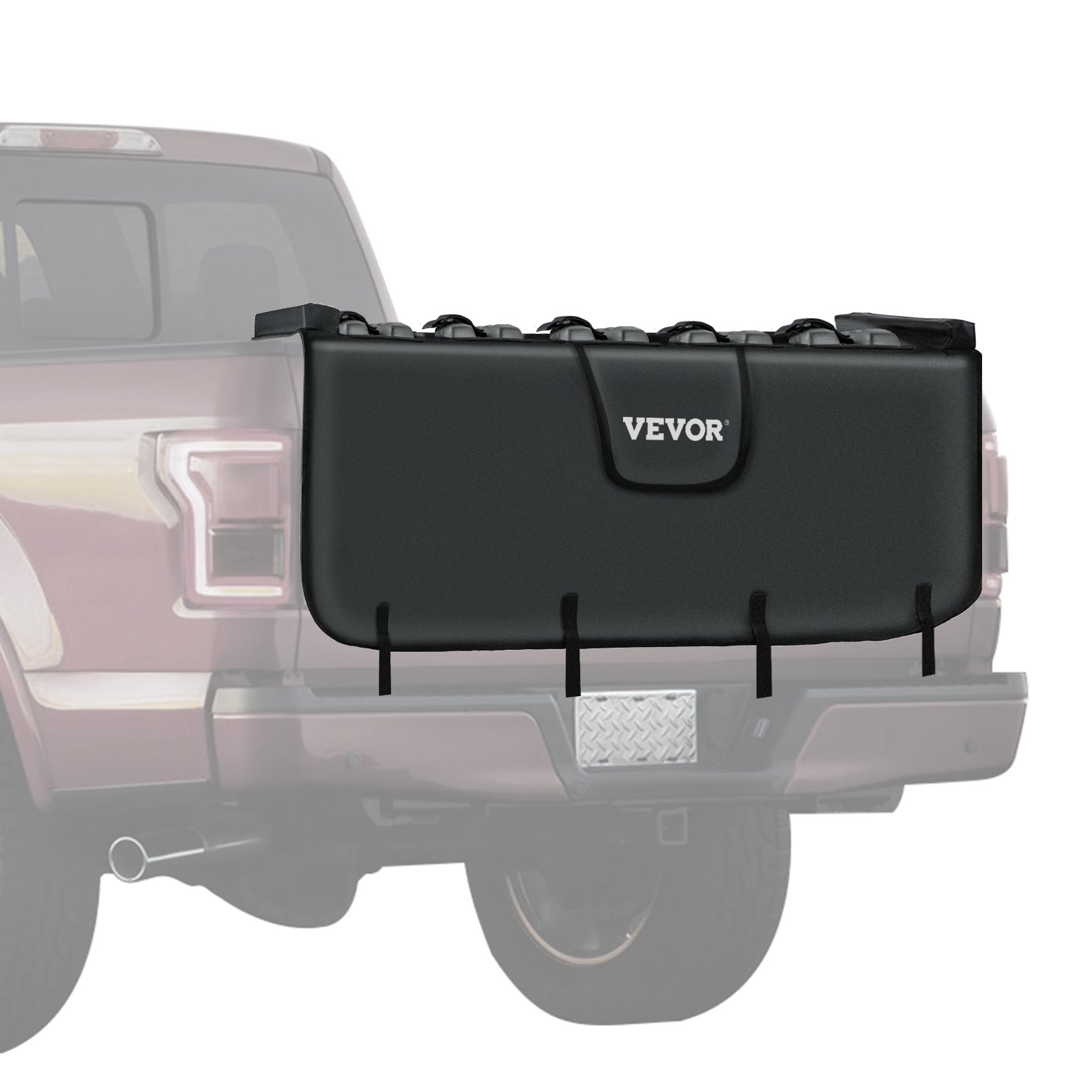 VEVOR Tailgate Pad, 54" Wide Pickup Truck Tailgate Bike Pad, Bike Tailgate Protection Cover Carries up to 5 Bikes, Truck Bed Bike Pad with PVC Outer Layer, Tool Pocket and Straps