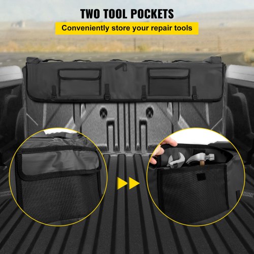 TRAPSKI Tailgate Pad For Mountain Bikes – Up To 5 Bikes, 54" Or 60" Size, Fleece Lined, Tool Pockets, 4 Straps