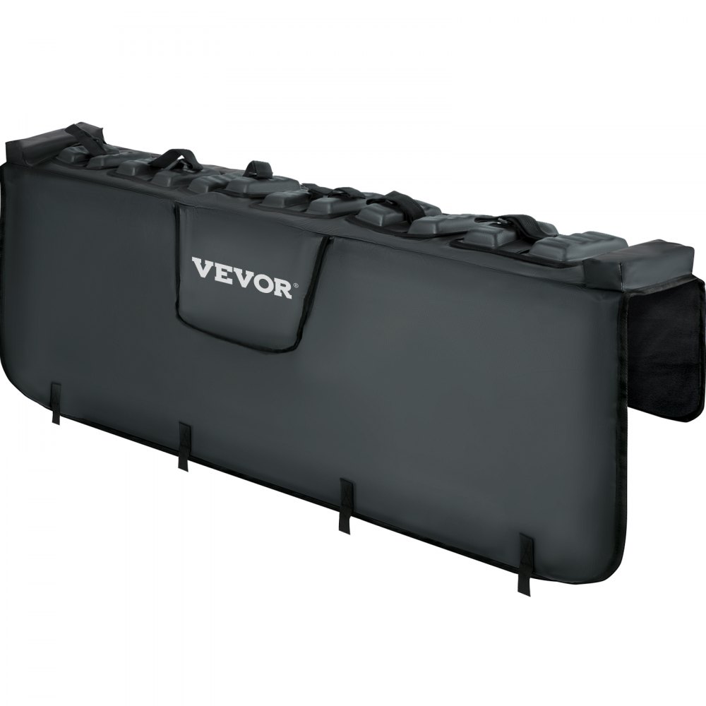 Almohadilla para portón trasero VEVOR, almohadilla para bicicleta de 63 pulgadas de ancho, almohadilla para bicicleta de camión para transportar hasta 6 bicicletas, almohadilla para bicicleta con capa exterior de PVC, bolsillo para herramientas y correas para camioneta mediana y grande, mejorada
