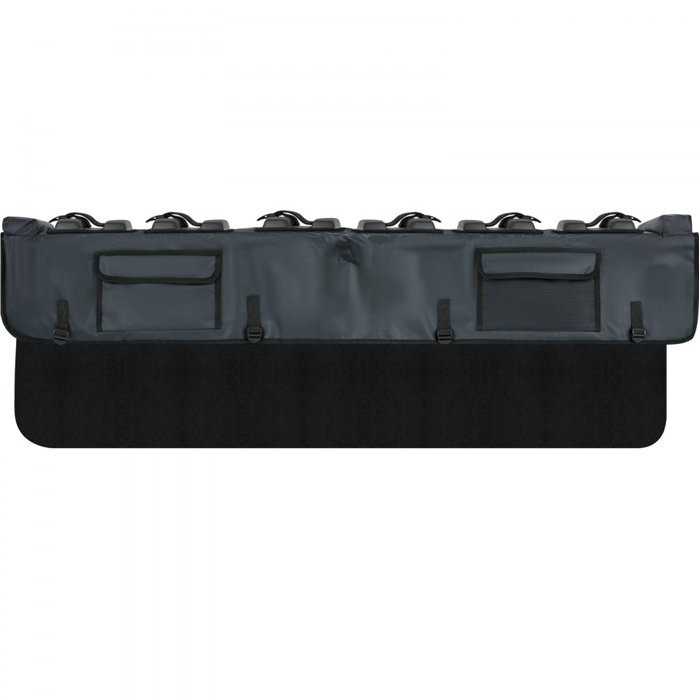 Almohadilla para portón trasero VEVOR, almohadilla para bicicleta de 63 pulgadas de ancho, almohadilla para bicicleta de camión para transportar hasta 6 bicicletas, almohadilla para bicicleta con capa exterior de PVC, bolsillo para herramientas y correas para camioneta mediana y grande, mejorada