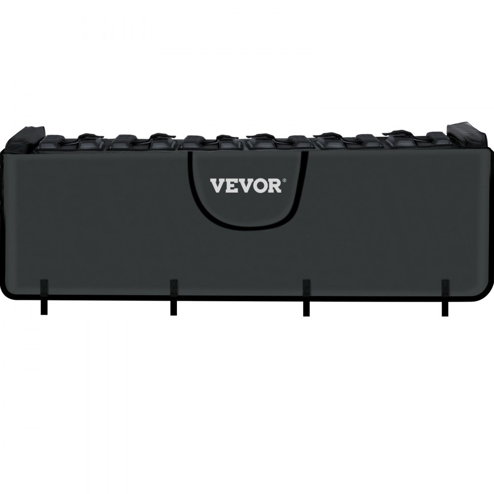 Almohadilla para portón trasero VEVOR, almohadilla para bicicleta de 63 pulgadas de ancho, almohadilla para bicicleta de camión para transportar hasta 6 bicicletas, almohadilla para bicicleta con capa exterior de PVC, bolsillo para herramientas y correas para camioneta mediana y grande, mejorada
