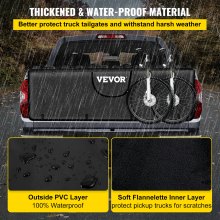 VEVOR Tailgate Pad for Bikes, Tailgate Protection Cover Carries UP to 7 Mountain Bikes, 63" Bike Pickup Pad for Pickup Truck