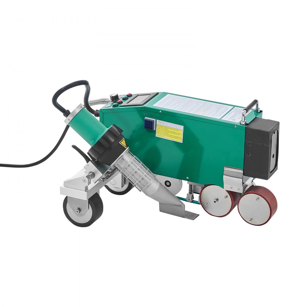 Soldadora de aire caliente para techos VEVOR, 4200 W, 220 V, alta potencia, para plástico, PVC, TPO, CPE, ancho de soldadura de 40,5 mm y espesor de 0,10 a 0,30 mm, temperatura de trabajo de 20 °C a 70 °C, ideal para impermeabilización y publicidad.