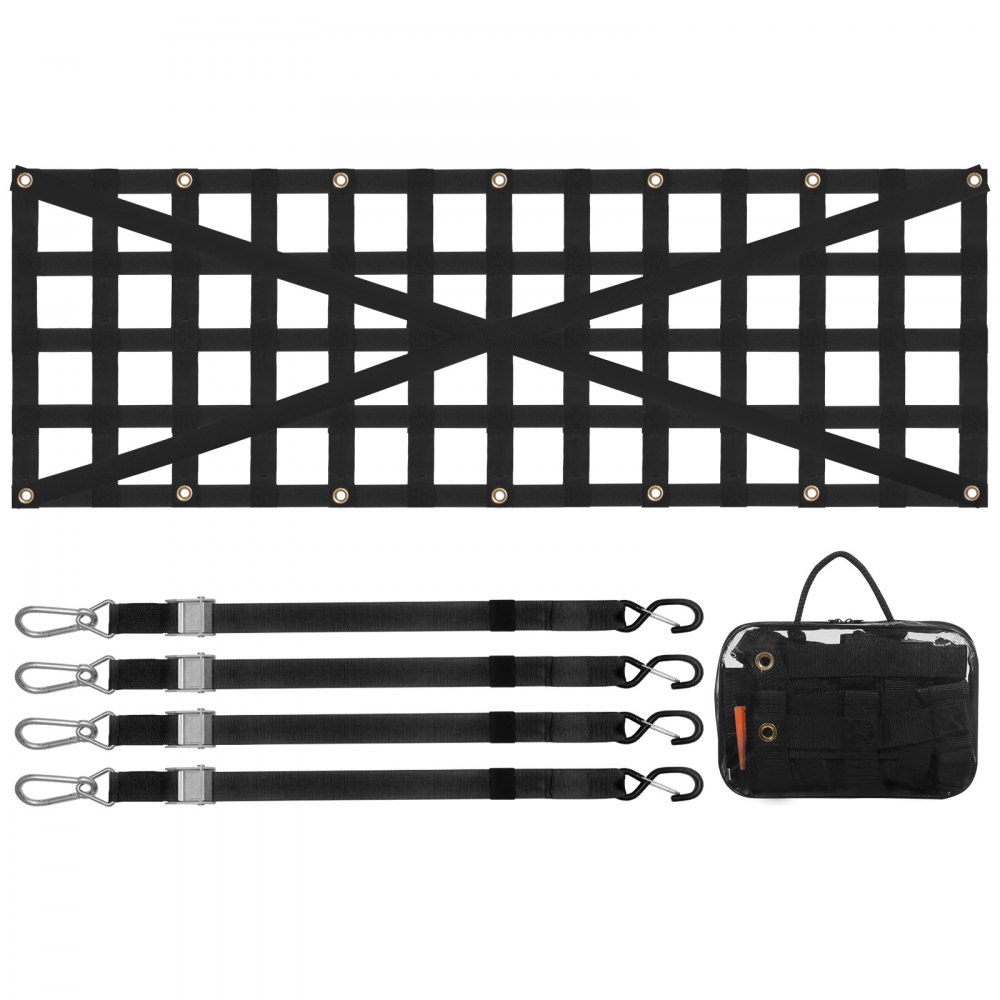 VEVOR Tailgate Net Pickup Truck Tailgate Net 54" x 18" Adjustable Cross Design