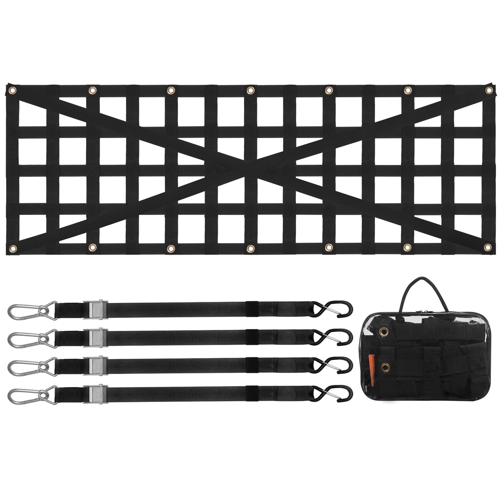 VEVOR Tailgate Net Pickup Truck Tailgate Net 54" x 18" Adjustable Cross Design