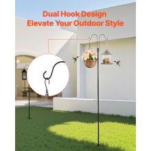 Double Shepherds Hook 8 Pack 108 Inch Heavy Duty Bird Feeder Pole