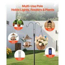 Double Shepherds Hook 8 Pack 108 Inch Heavy Duty Bird Feeder Pole