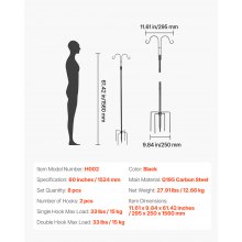 Double Shepherds Hook 8 Pack 60 Inch Heavy Duty Bird Feeder Pole