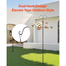 Double Shepherds Hook 8 Pack 76 Inch Heavy Duty Bird Feeder Pole