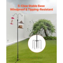Double Shepherds Hook 8 Pack 76 Inch Heavy Duty Bird Feeder Pole