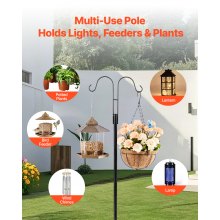 Double Shepherds Hook 8 Pack 76 Inch Heavy Duty Bird Feeder Pole