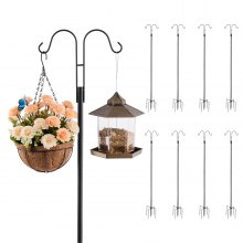 Double Shepherds Hook 8 Pack 76 Inch Heavy Duty Bird Feeder Pole