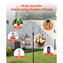VEVOR Double Shepherds Hooks for Outdoor, 8 Pack 2345 mm Heavy Duty Bird Feeder Pole, 19 mm Thick Garden Hooks for Hanging Hummingbird Feeder, Plant Baskets, Solar Light Lanterns,Wind Chimes