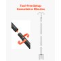 VEVOR Double Shepherds Hook 8 Pack 2345mm Heavy Duty Bird Feeder Pole