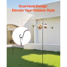 Double Shepherds Hook 8 Pack 92 Inch Heavy Duty Bird Feeder Pole