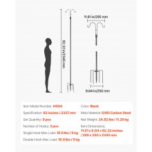 Double Shepherds Hook 8 Pack 92 Inch Heavy Duty Bird Feeder Pole