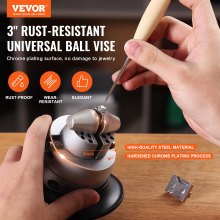 VEVOR Ball skrustikke, 3" graveringsinnstillingsverktøy, 360° rotasjon gravering blokk skrustikke, 30 STK Vedlegg Smykker gravering blokkverktøy Standard blokk for edelstensinnlegg og småskala gravering