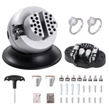 VEVOR Ball Vise, 7.6 cm Engraving Setting Tool, 360° Rotation Engraving Block Vise, 30 PCS Attachment Jewelry Engraving Block Tools Standard Block for Gemstone Inlay and Small-Scale Engraving