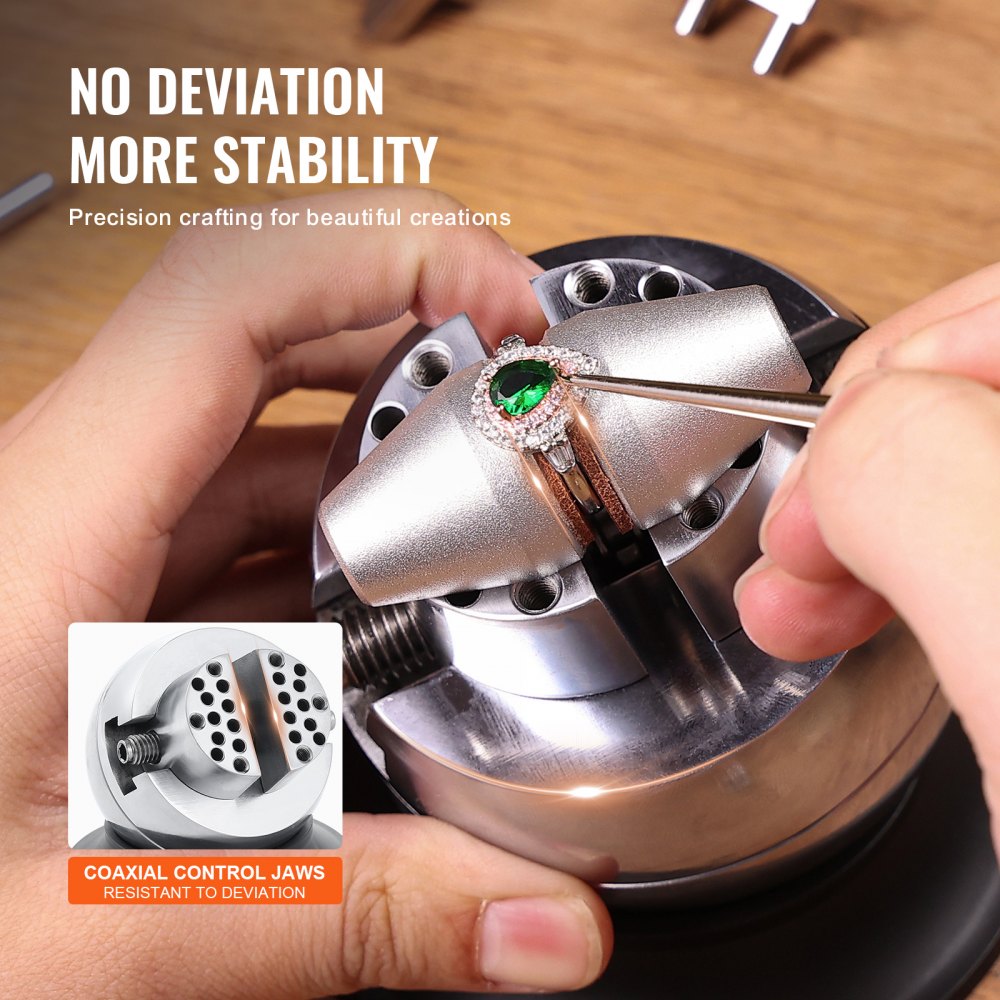 VEVOR Ball Vise, 78 mm Engraving Setting Tool, 360° Rotation Engraving Block Vise, 30 PCS Attachment Jewelry Engraving Block Tools Standard Block for Gemstone Inlay and Small-Scale Engraving