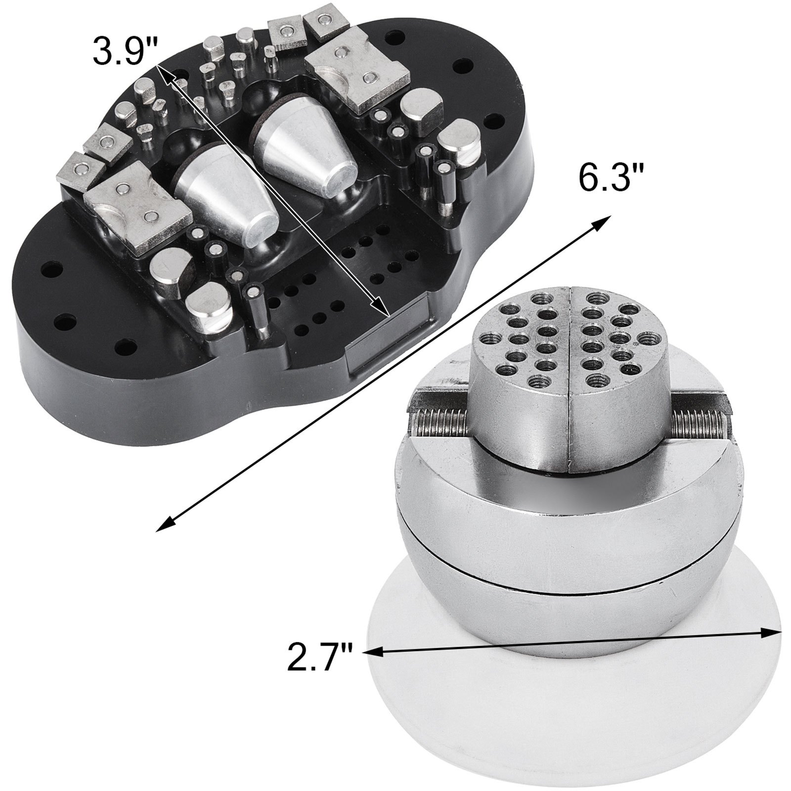 VEVOR Ball Vise, 3" Engraving Setting Tool, 360° Rotation Engraving Block Vise, 30 PCS Attachment Jewelry Engraving Block Tools Standard Block for Gemstone Inlay and Small-Scale Engraving