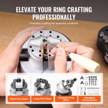 VEVOR Ball Vise, 5" Engraving Setting Tool, 360° Rotation Engraving Block Vise, 69 PCS Attachment Jewelry Engraving Block Tools Standard Block for Gemstone Inlay and Small-Scale Engraving